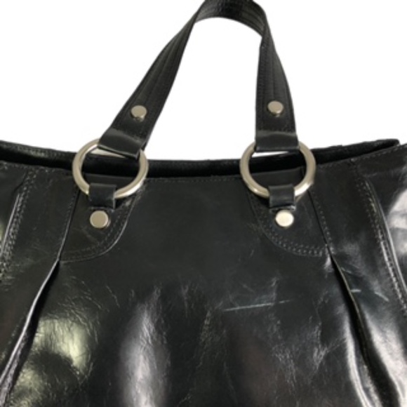 Kenneth Cole Handbags - Kenneth Cole Handheld Black Genuine Leather Silver hardware Handbag
